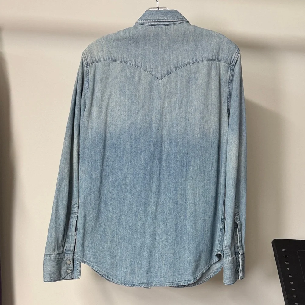 Levi's Light Blue Denim Western Snap-Front Shirt - Picture 4 of 4